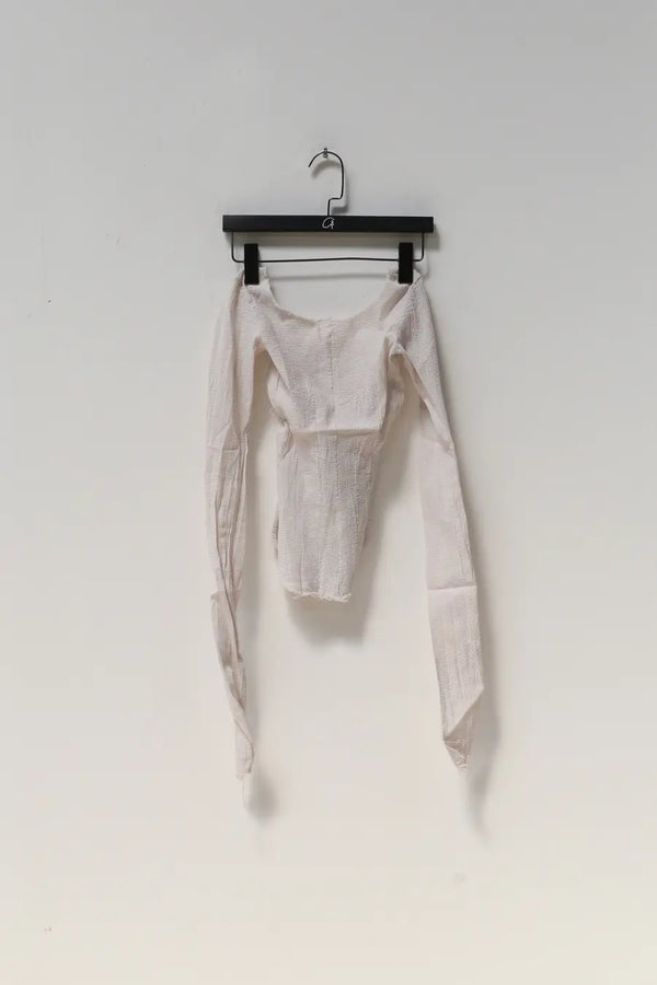 marc le bihan open back stretch top 26907 BEIGE